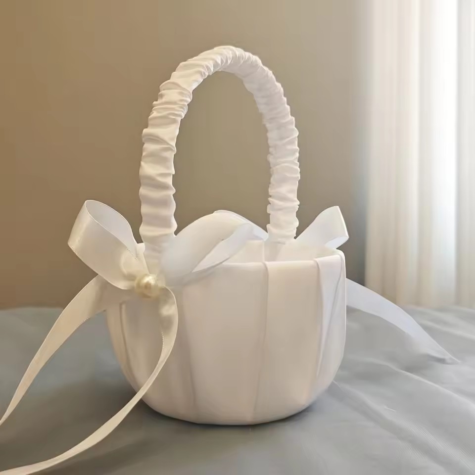 Wedding White Satin Bow Flower - огляд і ціна Gardening Tools Girls